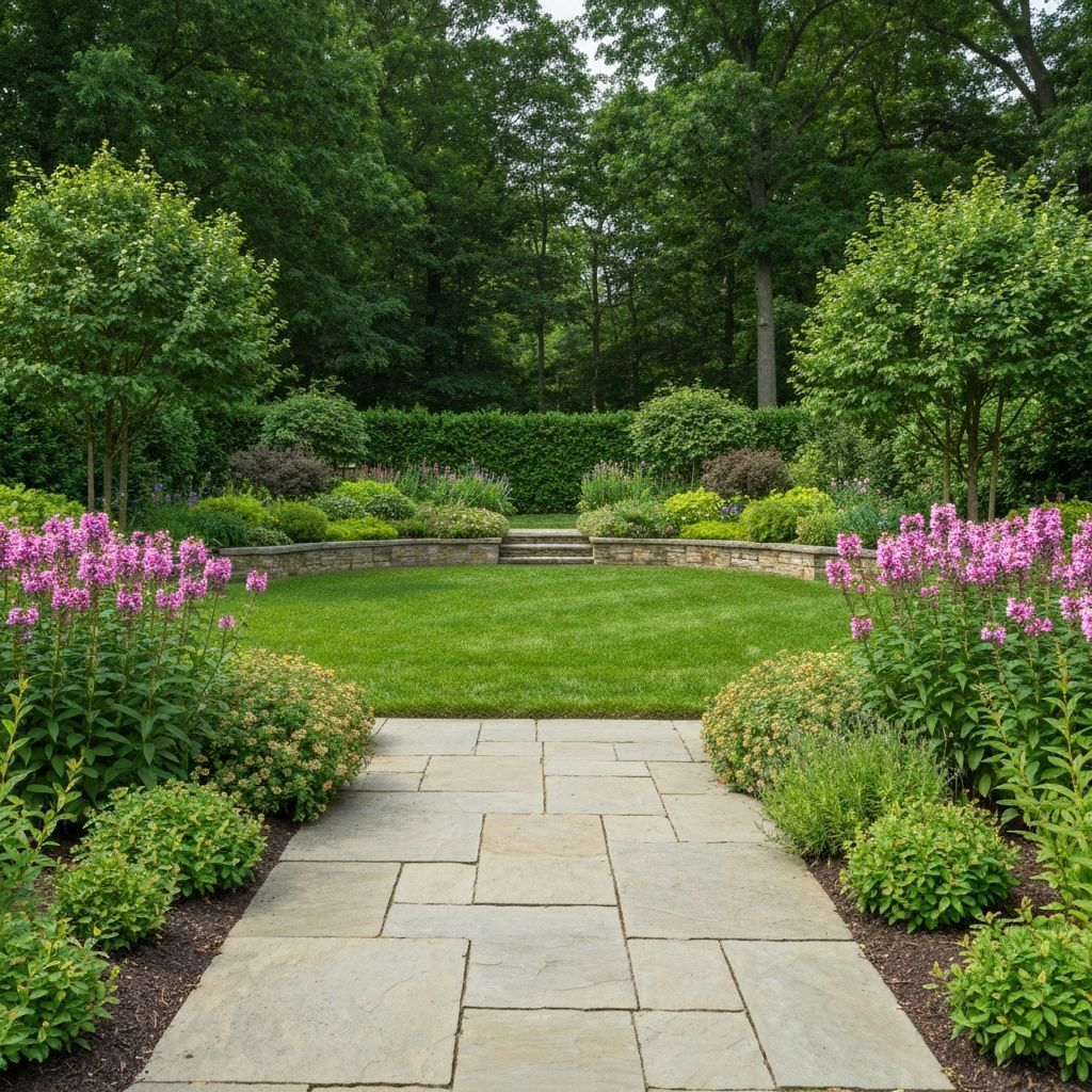 Beautiful landscaped garden with patio
