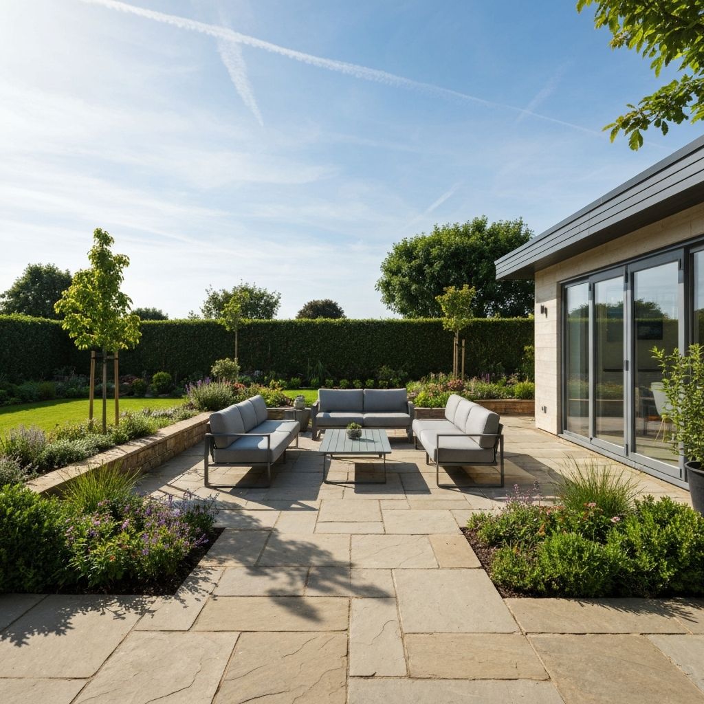 Modern patio and outdoor living space